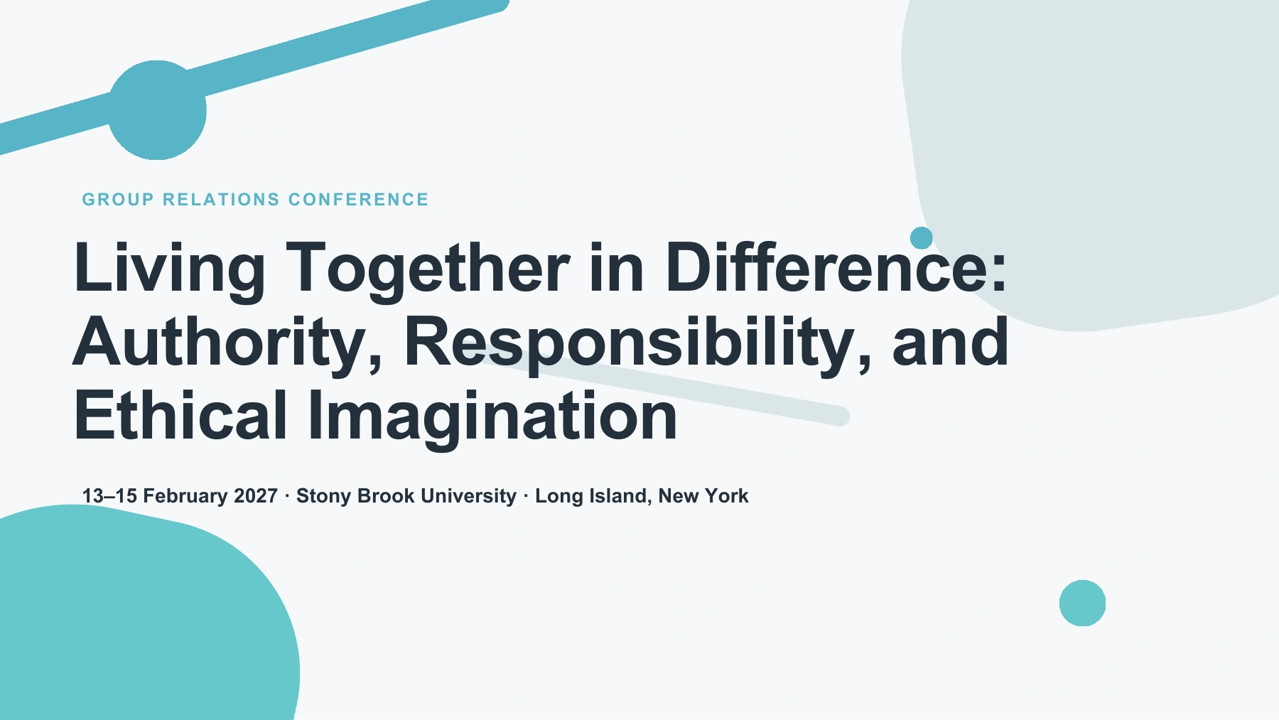 Conference announcement: Living Together in Difference, 13–15 February 2027, Stony Brook University, New York